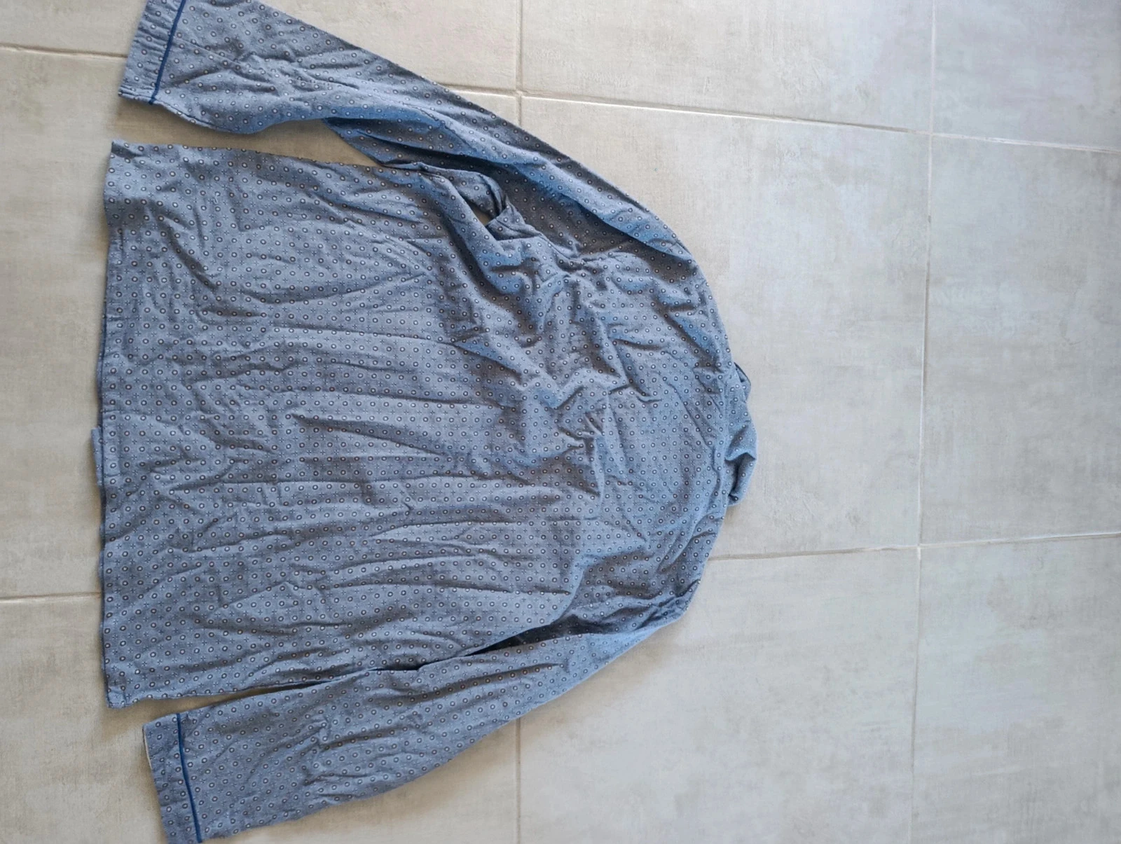 Veste de interior / casaco de pijama Ary & Bell 100% algodão azul estampado – XXXL – photo 7